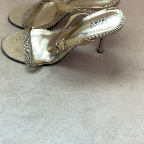 Valenti Franco Gold Heels with Rhinestone Embellishments - Picture 8 of 12